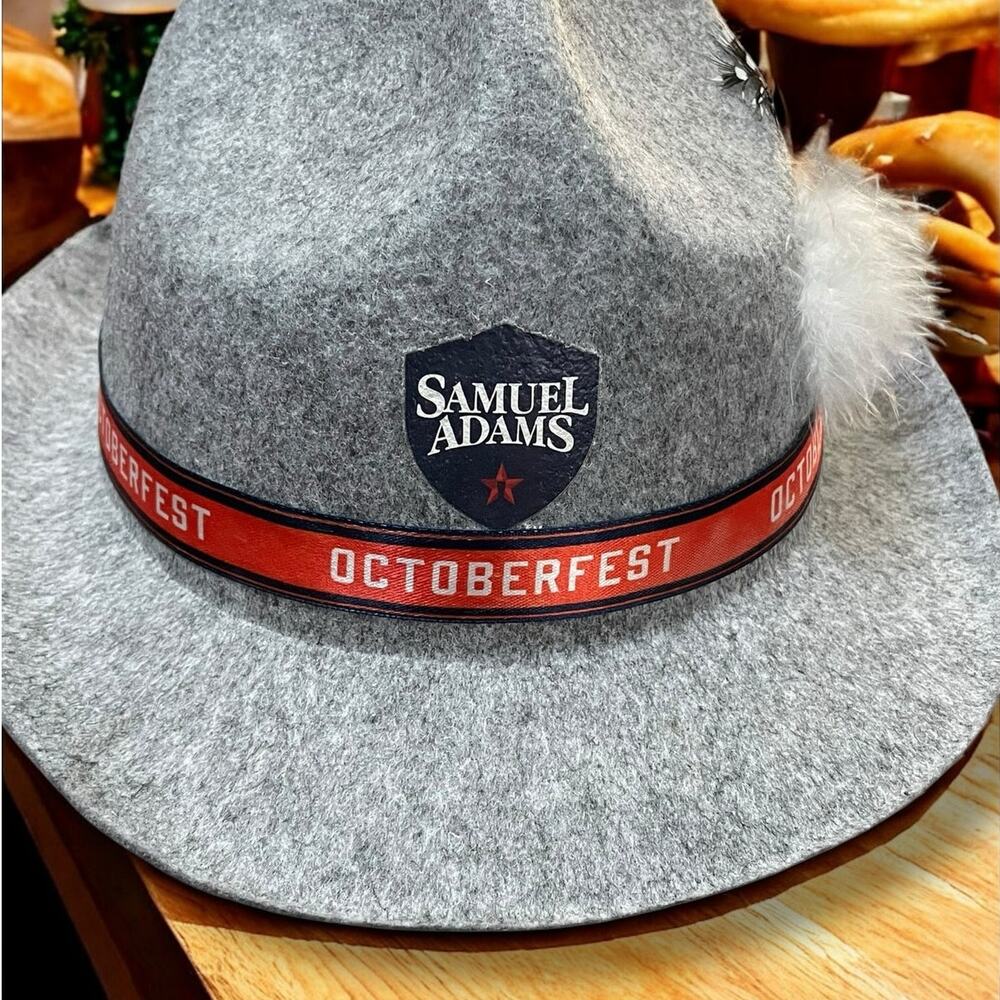 Samuel Adams Beer Oktoberfest Hat Alpine Tyrolean Fedora German Costume Feather